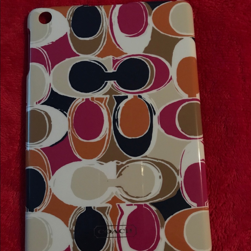 COACH Mini I-pad case. Multicolored Scarf design.